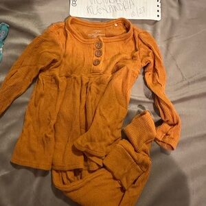 Posh Peanut Orange Long Sleeve Kids Set